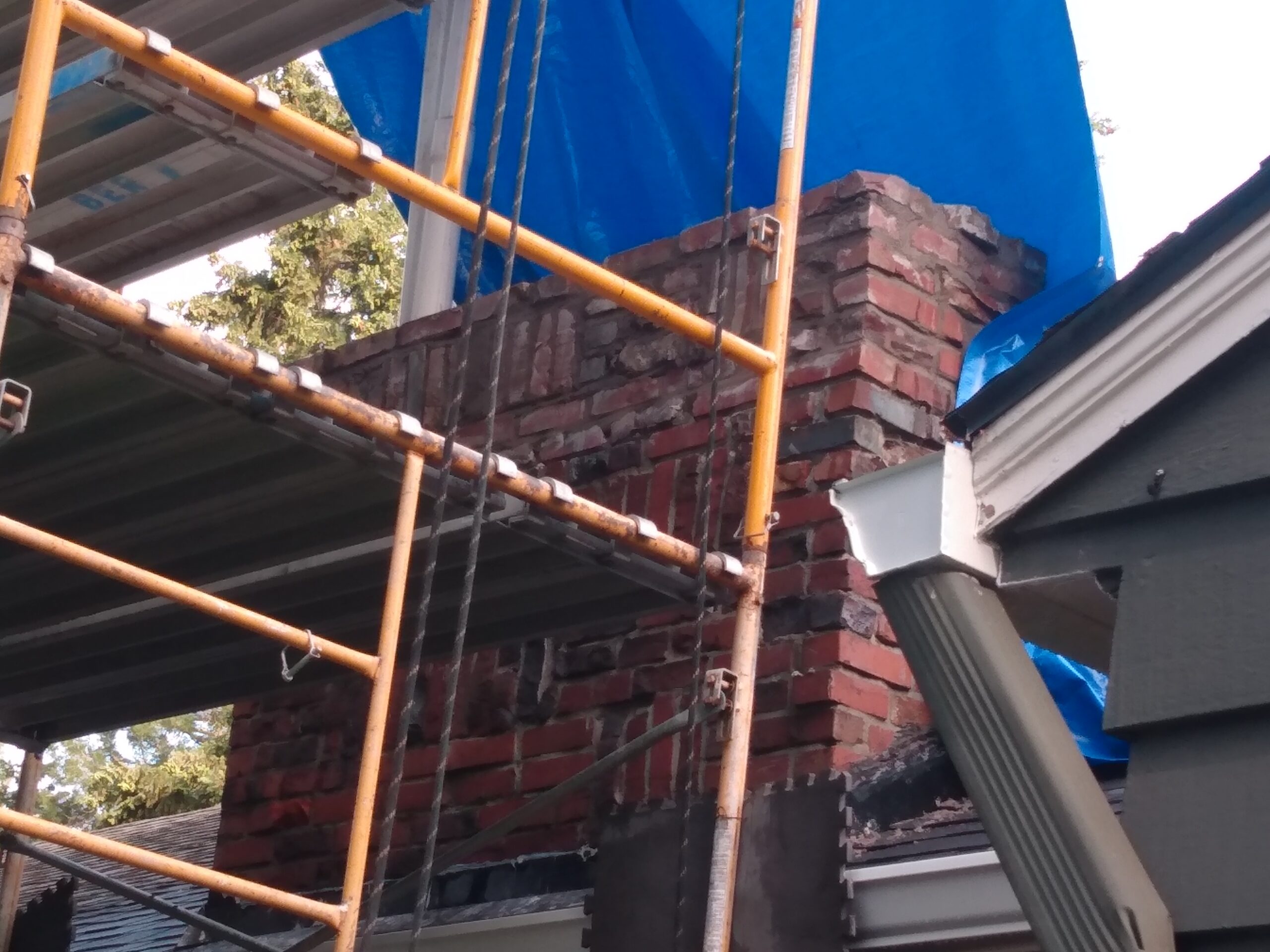 Artistic chimney being built in Portland, Oregon